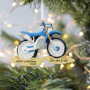Personalized Motorcross Ornaments, Motorcycle Rider Ornaments, Christmas Ornaments, Motorcycle Couple Ornaments, Racing Motor Ornaments