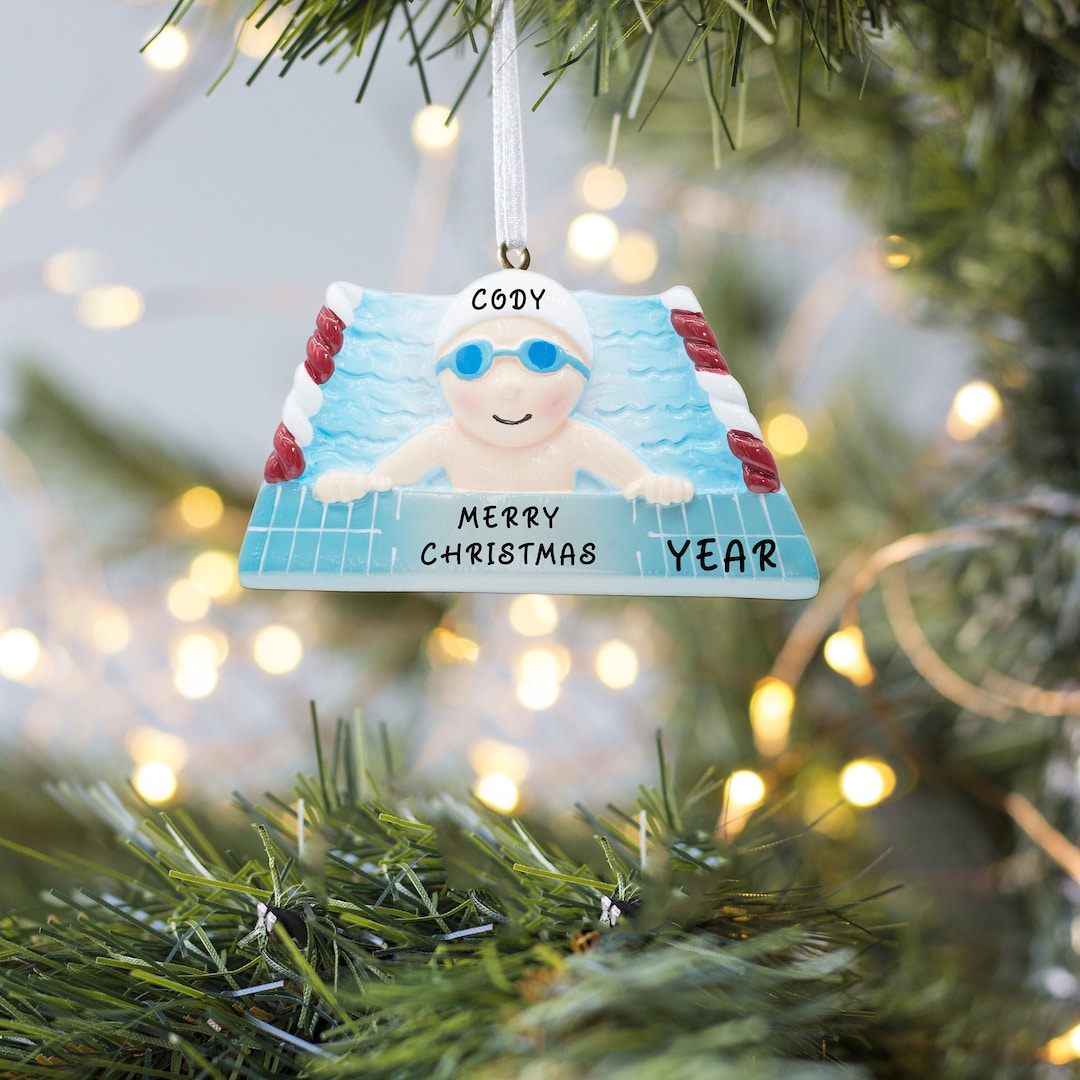 Swimmer Boy Girl Personalized Ornament 2023, Swimming Female Christmas