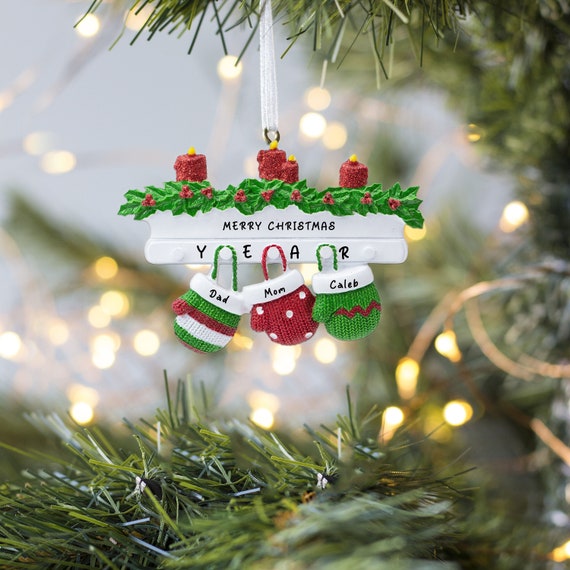 thumbnail image 2 of Catzon Christmas Hanging Ornament Personalized Mitten Family-4 Golves | BIG W 2 of 13