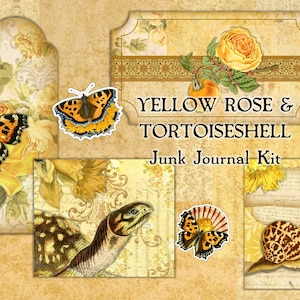 ROSA GIALLA E TARTARUGA kit diario alto/magro/stampabile/spazzatura/tartaruga/tartaruga/farfalla/floreale/lumaca/rana/modello/conchiglia/narciso