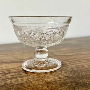 Vintage Anchor Hocking Sandwich Clear Sherbet / Champagne Glass: Depression Glass from 1960s
