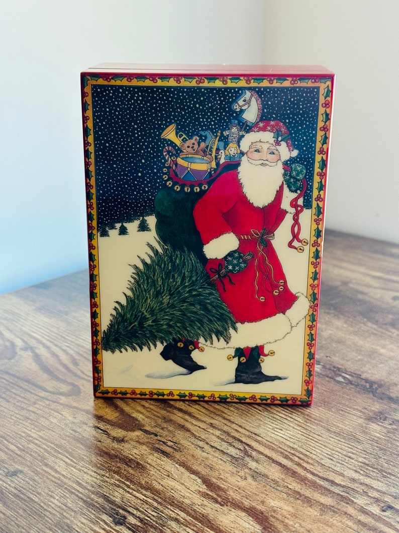 Vintage Christmas Music Jewelry Box Gorham Santa Music Box Etsy