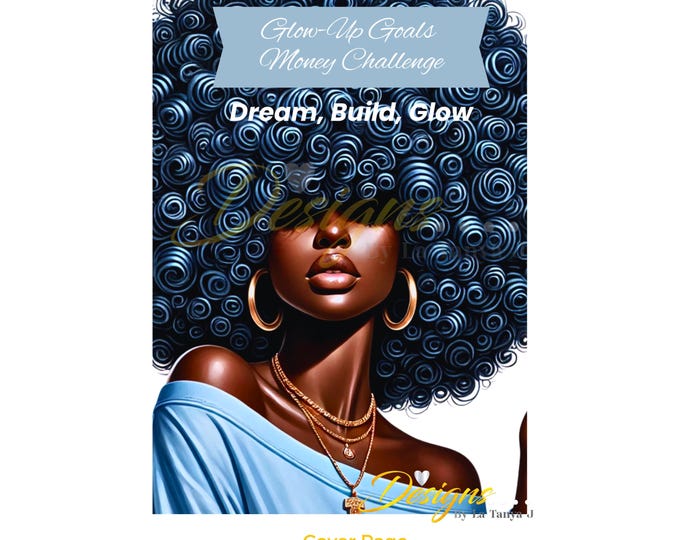 Glow Up Goals Money Savings Challenge  - A6 Binder with 5 Savings Cards and Envelops