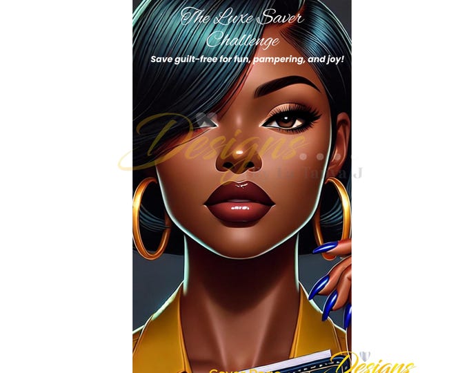 The Luxe Saver Challenge A6 Binder with 7 Envelopes | Cash Envelope Savings Challenge | Save 75–1,000 for Self-Care & Rewards