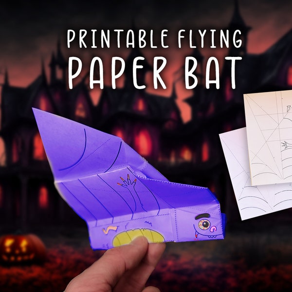 Printable Halloween Flying Paper Bat