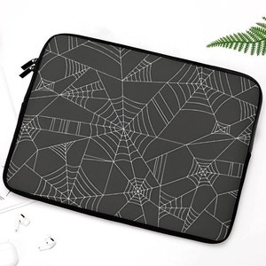 Black Spiderweb Laptop Sleeve, 12&quot; 13&quot; 15&quot; Laptop Bag, Goth Pattern iPad Case Gift for Her, Boho Laptop Bag
