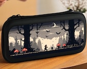 Gothic Retro Pixel Art Nintendo Switch Case, Mushroom Game Cover, Witchy Carry Bag, Switch Accessories Gift