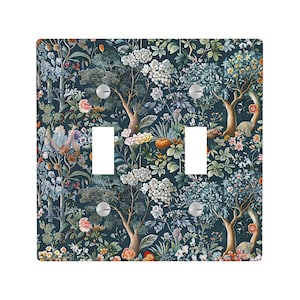 Tree Floral Light Switch Cover, William Botanical Lighting Power Plate Outlet Panel, Art Nouveau Unique Wall Home Decor