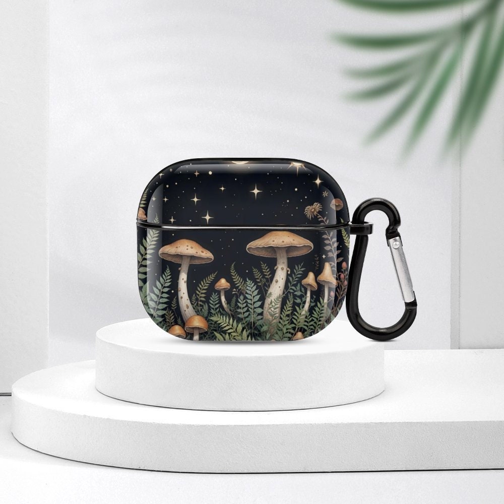 Mushroom Forest Apple Airpods Case, Boho Hippie Cottagecore