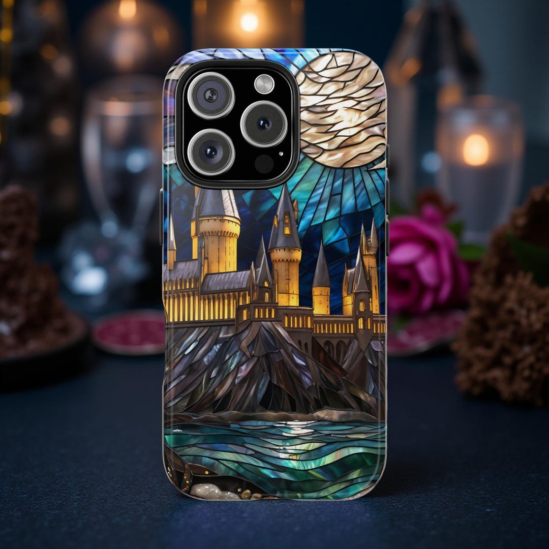 Magic Castle Stained Glass Phone Case, Mosaic Phone Case, Fantasy Shock ...