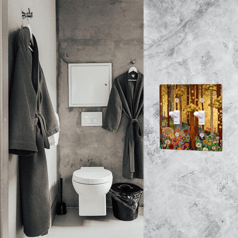Gustav Klimt Golden Era Inspired Art Light Switch Cover, Wildflower Lighting Power Plate Outlet Panel, Monet Unique Wall Home Decor image 5