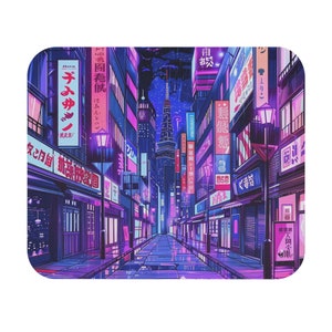 Anime Tokyo City Mauspad Gaming klein Rechteck Schreibtisch Computer Accessoire