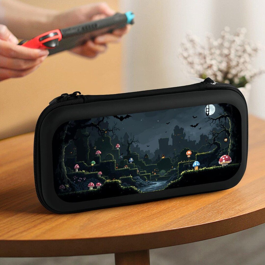 Gothic Retro Pixel Art Nintendo Switch Case, Halloween Spooky Mushroom ...