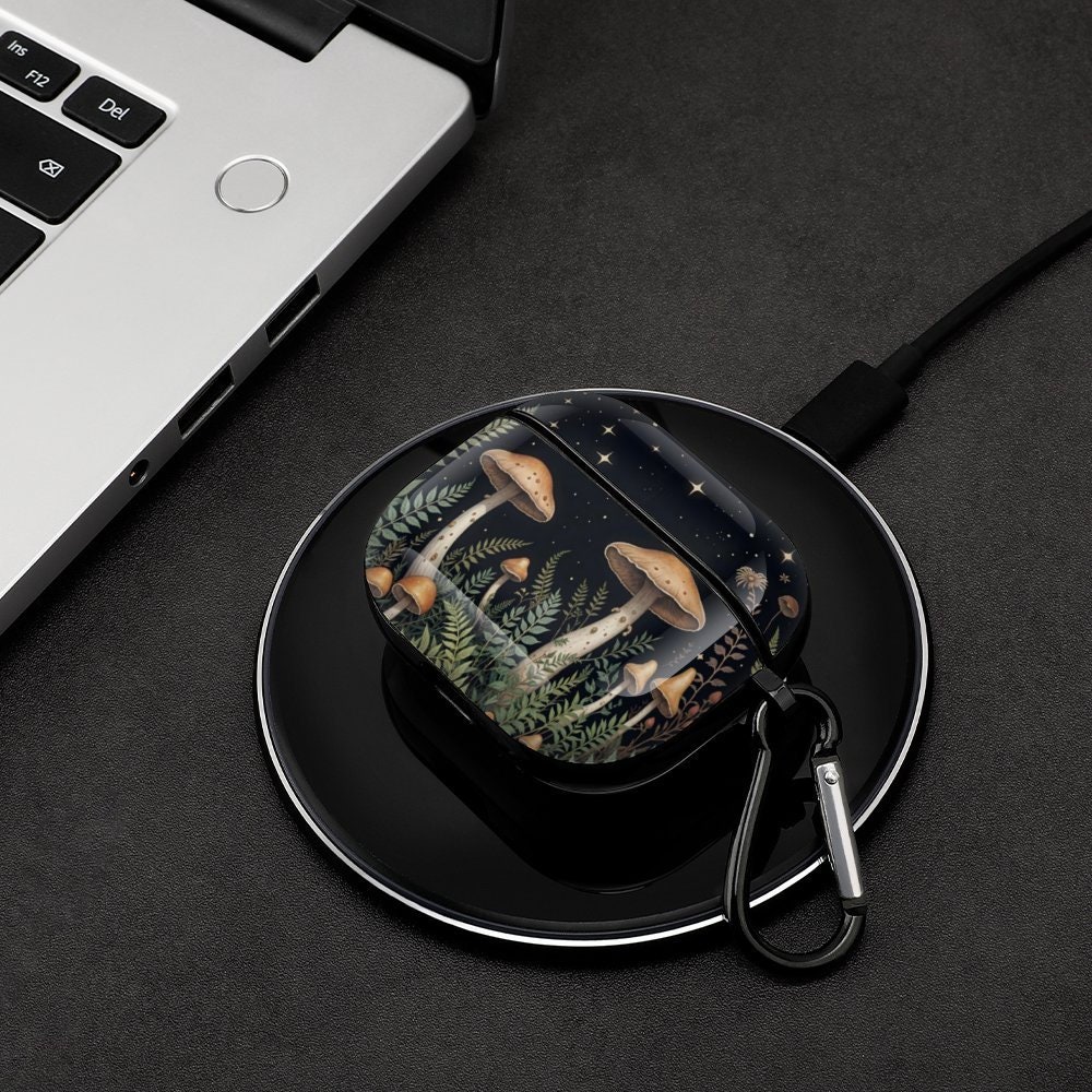 Mushroom Forest Apple Airpods Case, Boho Hippie Cottagecore