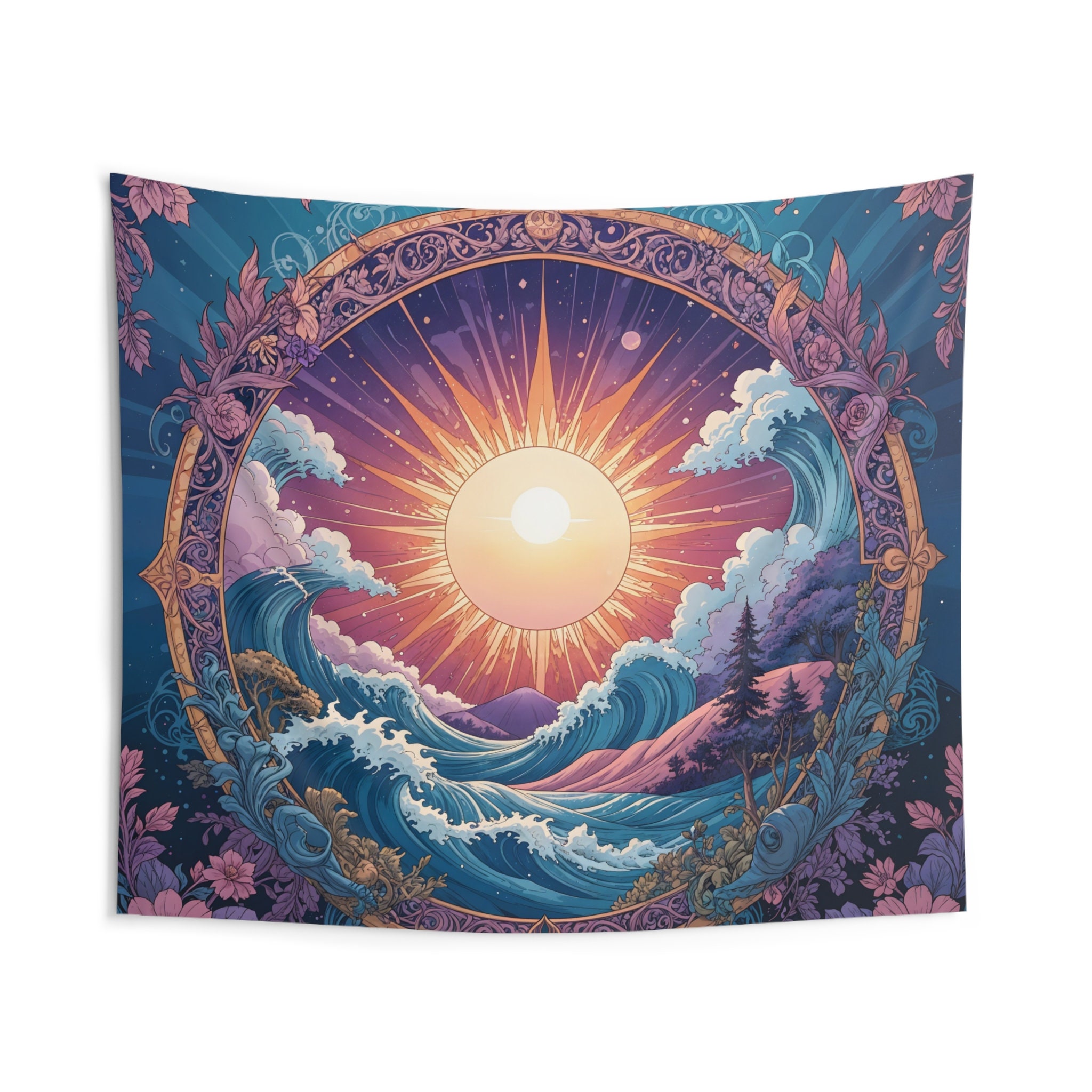 Orange sun tapestry hotsell