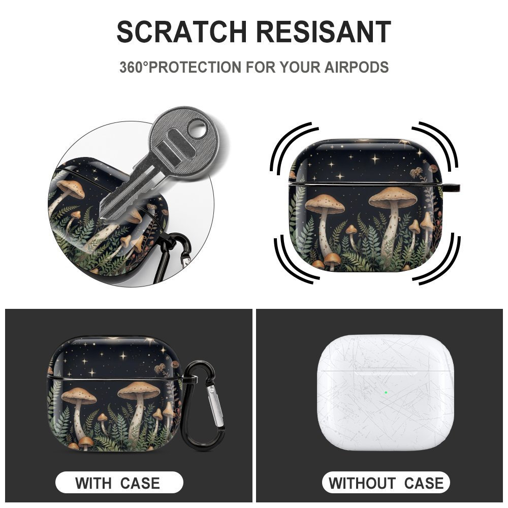 Mushroom Forest Apple Airpods Case, Boho Hippie Cottagecore