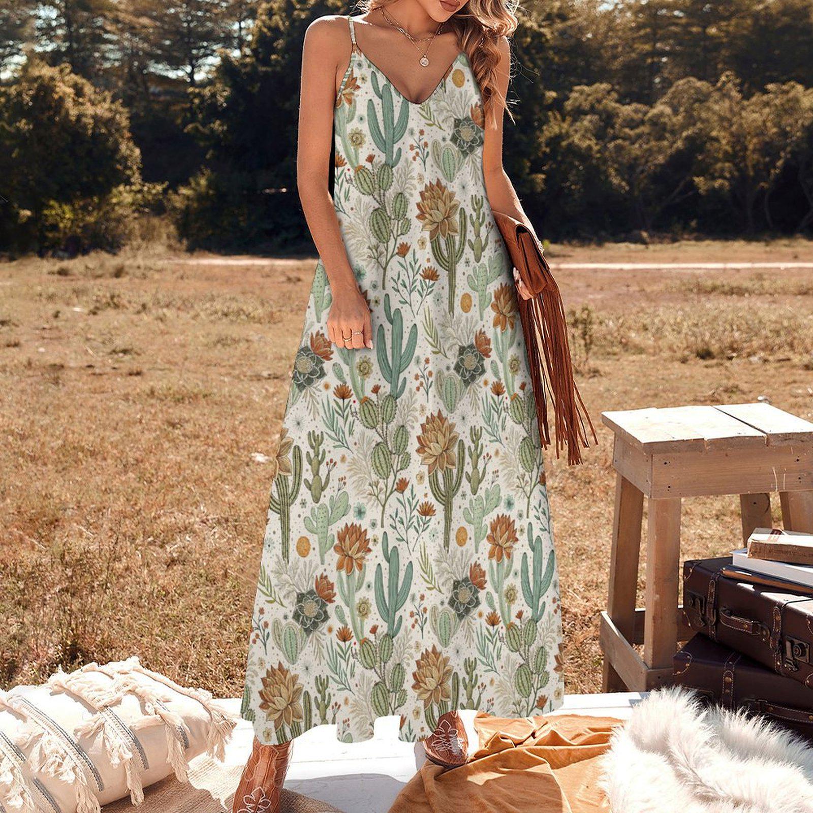 chinese dress ladies Cactus Blossom Palmer Poplin Tiered Maxi Dress Curve main image 0
