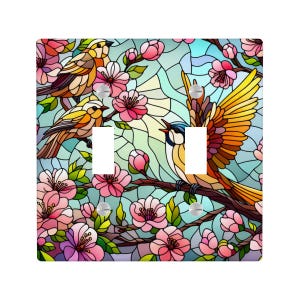 Kolibri Buntglas Druck Lichtschalter Abdeckung, Blumen Beleuchtung Power Plate Steckdose Panel, Ocean Natur Kunst Einzigartige Wand Wohnkultur