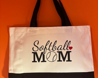 Softball Mom Tote Bag