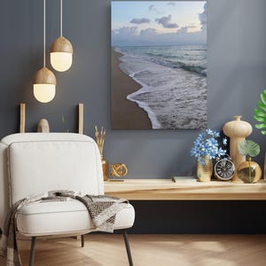 Coastal Waves Canvas Art Print, Beach Decor, Ocean Wall Art, Nautical Home Decor, Seascape Canvas 18X24”