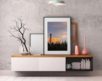 Sunset Lighthouse Canvas Print | Coastal Photography Wall Art | Beach House Decor | Nautical Art | Ocean Lover Gift | Florida Photography