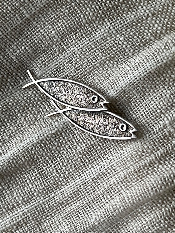 925 Sterling Silver Vintage BEAU Ichthys Fish Pai… - image 2