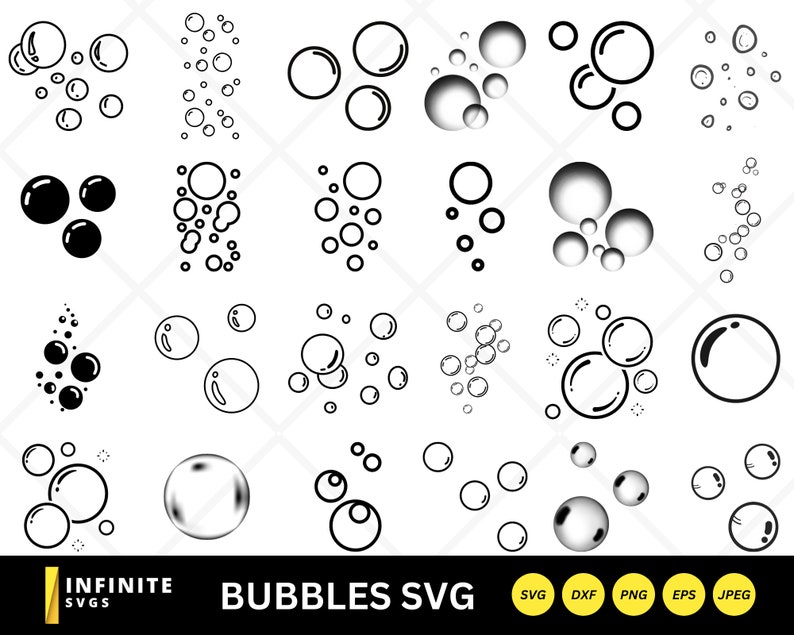 Bubbles Svg 24 Bubble Bundle Bubbles Clipart Bubble Svg Bubbles Cut ...