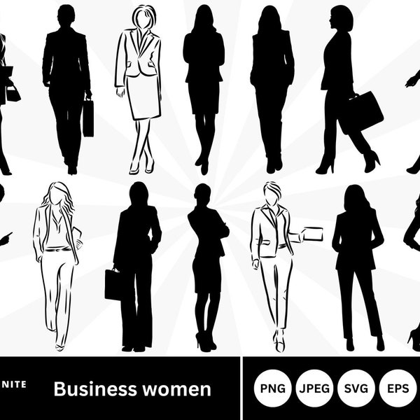 Business Woman svg, Working Woman svg, Lady Svg, Woman svg, Working Woman Silhouette, Woman Clipart, Working Silhouette, Digital download