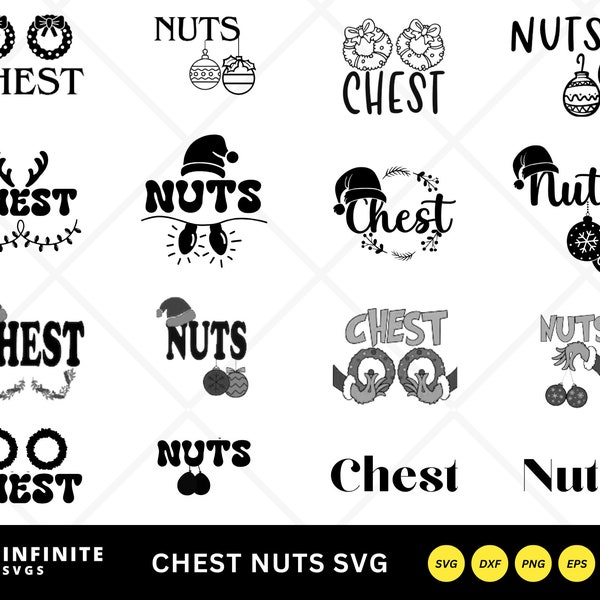 Chest Nuts Svg - 16 Design - Christmas Couple Shirt Svg - Adult Christmas Svg - Couple Shirts Svg - Funny Christmas Svg - Instant Download