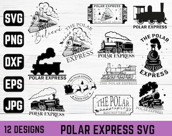 Polar Express SVG Bundle: 12 Train Designs (Digital Download)