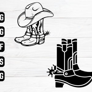 Cowboy Boot Svg 15 Design Western Svg Cowboy Hat Svg Cowgirl Svg ...