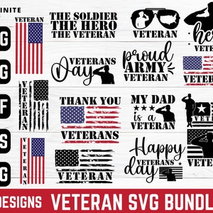 Veteran&#39;s Day SVG Bundle: 15 Patriotic Designs (Digital Download)
