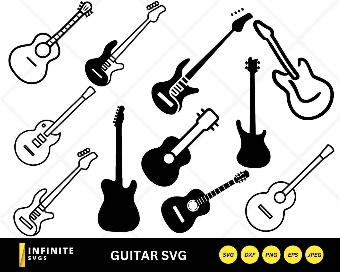 Guitar Svg, Guitar Clipart, Electric Guitar Svg, Guitar Silhouette