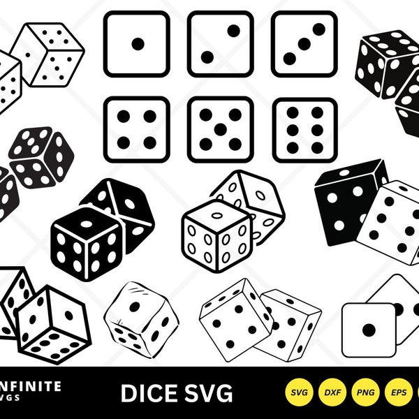 Dice svg, dice, dice cut file, gambling svg, two dice svg, dice silhouette, six Sided Dice svg, casino svg, rolling dice svg, dice png