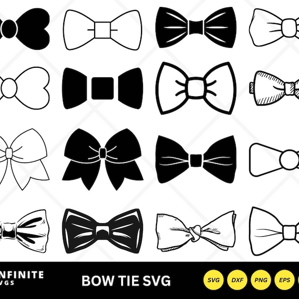 Bow tie svg, Bow tie clipart, Bow tie silhouette, Bow tie cut file, Bow tie vector, Ribbon Bow svg, Ribbon Tie svg, digital download
