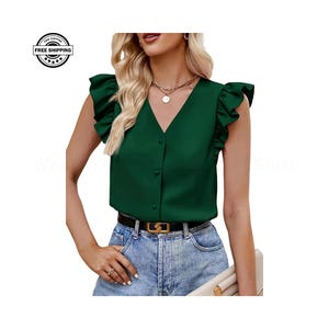 Women&#39;s V-Neck Summer Shirt: Soft, Lightweight Casual Blouse