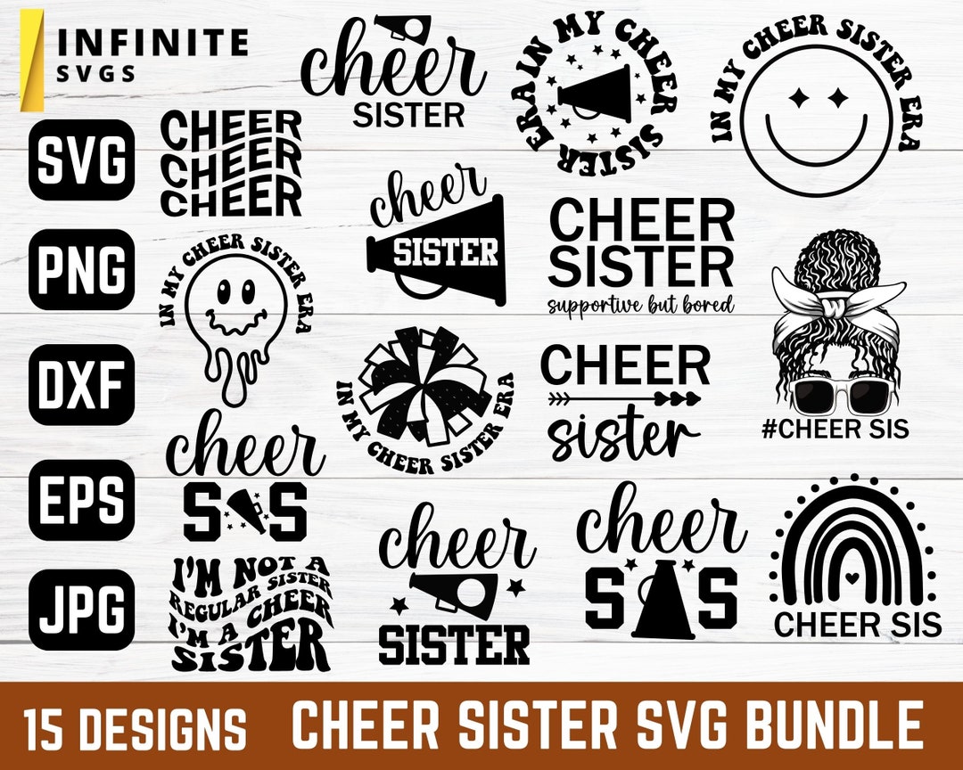 Cheer Sister Svg Sister Svg 15 Design Cheer Sister Png Football Sister