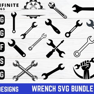 Wrench Svg - 15 Design - Wrench Cut Files - Wrench Clipart - Mechanic Svg - Tools Svg - Handyman Svg - Wrench Png - Wrench Tools - Cricut