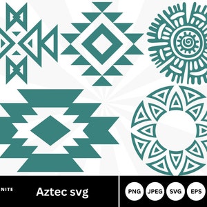 Aztec Svg Bundle, Aztec Svg, Aztec Pattern Svg, Native American Svg, Ornament Svg, Aztec Clipart, Aztec Elements Svg, Aztec Cut file image 1