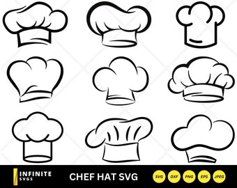 Chef hat svg, chef hat clipart, cooking svg, kitchen svg, chef hat silhouette, Chef hat vector, chef hat Cut file, Kitchen png, chef hat png