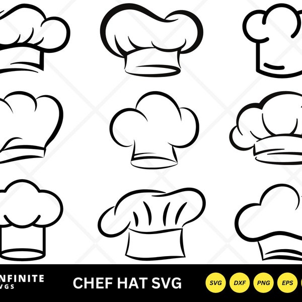 Chef hat svg, chef hat clipart, cooking svg, kitchen svg, chef hat silhouette, Chef hat vector, chef hat Cut file, Kitchen png, chef hat png