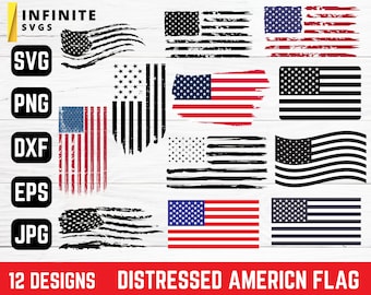 Distressed American Flag Svg | 12 Design | American Flag Svg | Distressed Flag Svg | Usa Flag Svg | 4th July Svg | Flag Vector | Flag Png