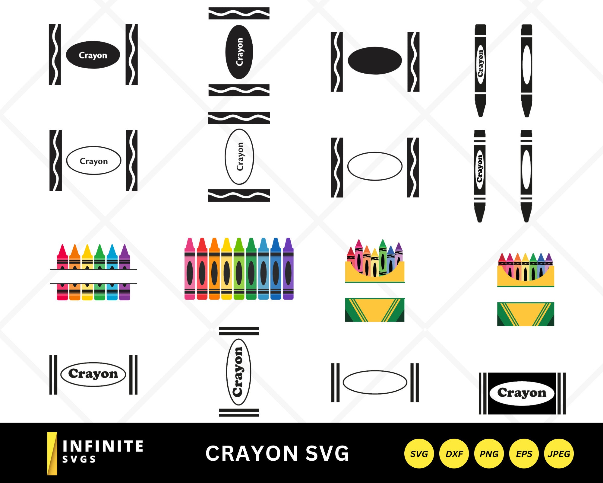 Crayon SVG Bundle: Back to School Shirt Design (Instant Download)