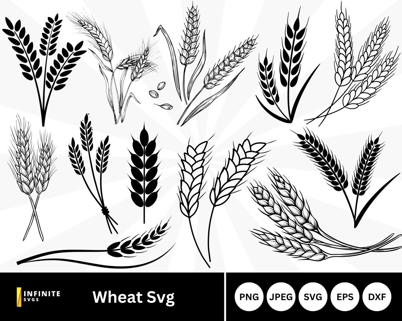 Wheat Svg Bundle, Wheat Svg, Grain Svg, Wheat Silhouette, Wheat Clipart