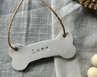 Personalized Clay Dog Name Tag