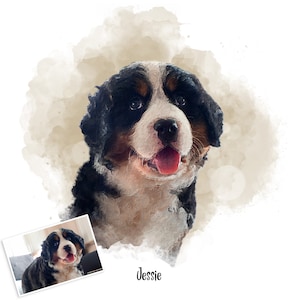 Pet Painting from Photo | Dog Lover Gift | Custom Dog Portrait | Personalised Dog Portrait | Gifts for Dog Lovers |  Pet memorial gift