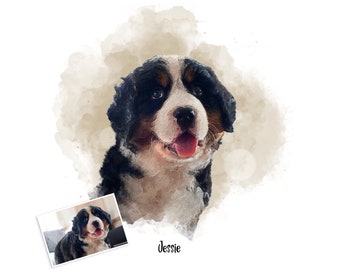 Pet Painting from Photo | Dog Lover Gift | Custom Dog Portrait | Personalised Dog Portrait | Gifts for Dog Lovers |  Pet memorial gift