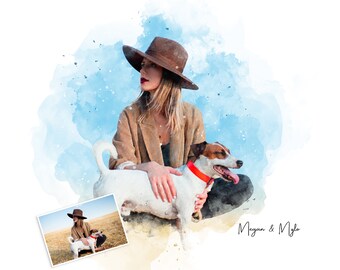 Pet Painting from Photo | Dog Lover Gift | Custom Dog Portrait | Personalised Dog Portrait | Gifts for Dog Lovers |  Pet memorial gift
