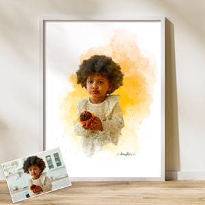 Family Portrait from Photo | Personalised Watercolour Portrait | Custom Family Portrait | Gift for Parents | Custom Family Prints