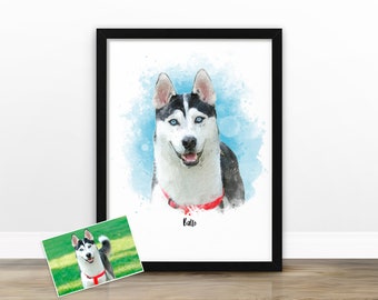 Pet Painting from Photo | Dog Lover Gift | Custom Dog Portrait | Personalised Dog Portrait | Gifts for Dog Lovers |  Pet memorial gift